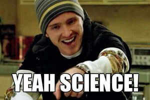 Meme of Jesse Pinkman from Breaking Bad saying Yeah Science!